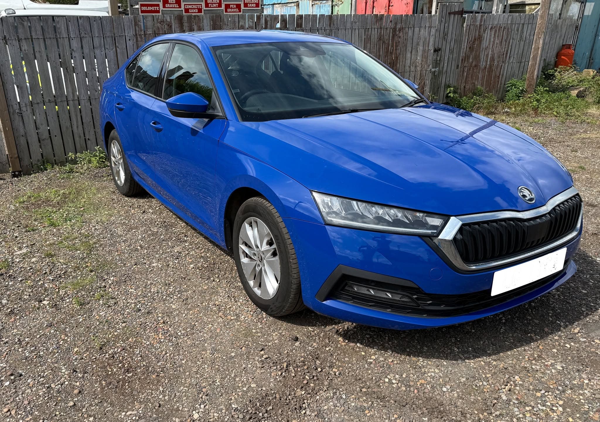 Blue Skoda private hire vehicle from the Red Kite Rentals fleet